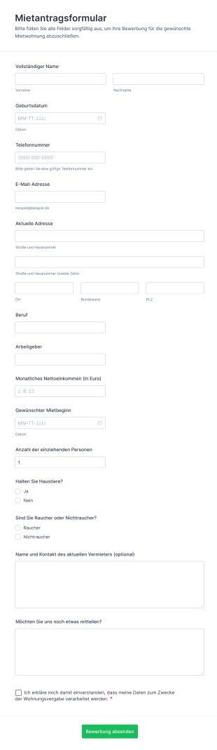 Mietantragsformular