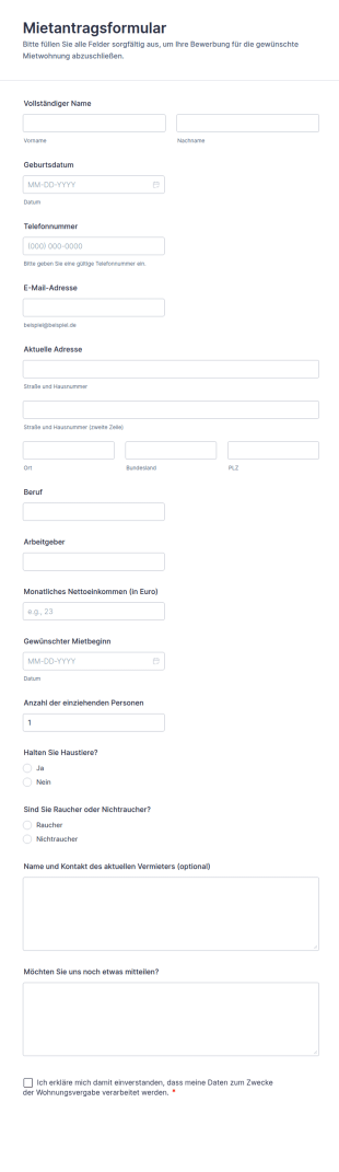 Mietantragsformular