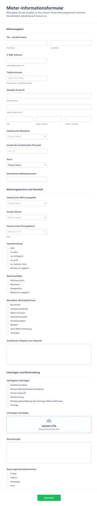 Mieterinformationen Umfrage