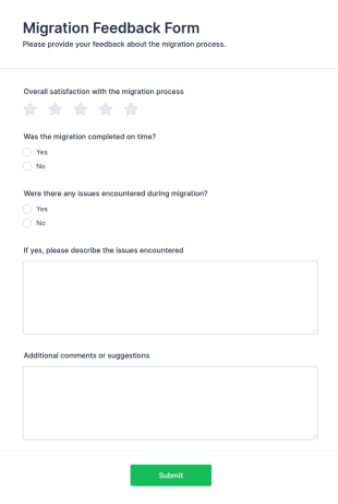 Migration Feedback Form Template