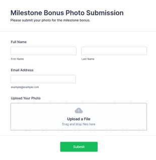 Milestone Bonus Photo Submission Form Template