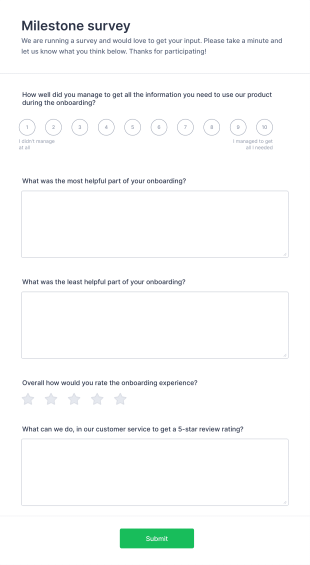 Milestone Survey Form Template