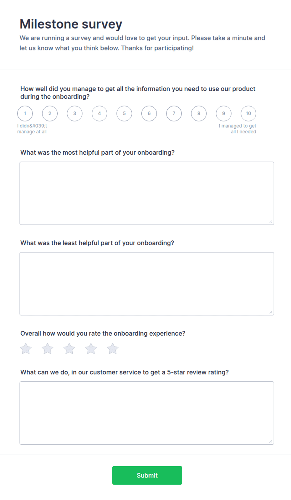 Milestone survey Form Template | Jotform