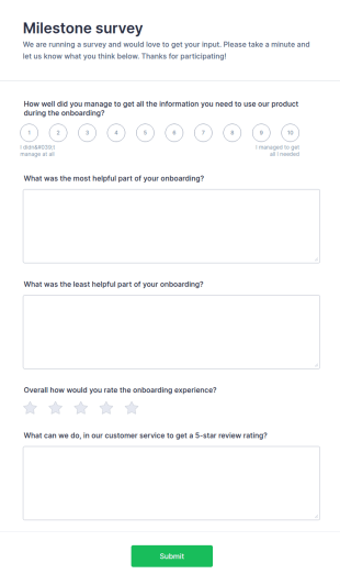 Milestone Survey Form Template