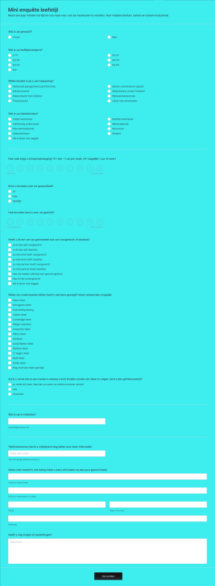 Mini Enquête Leefstijl Form Template