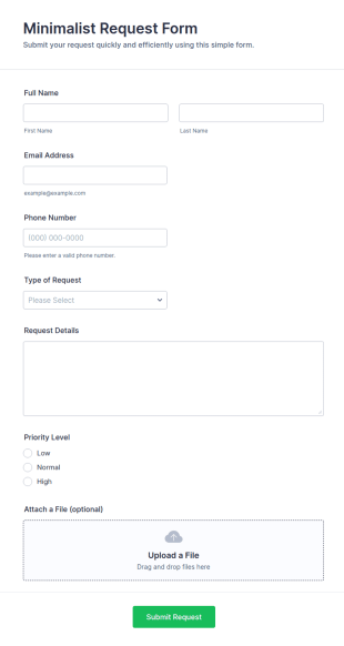Minimalist Request Form Template