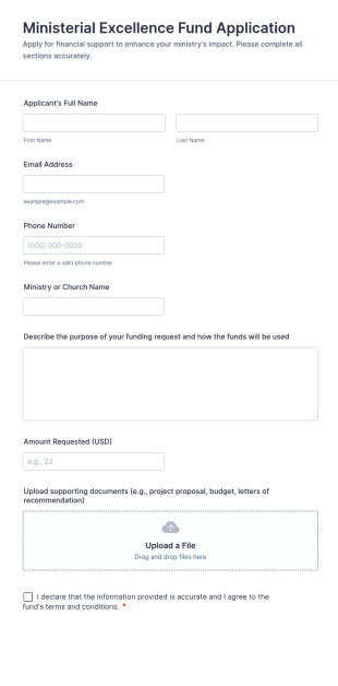 Ministerial Excellence Fund Application Form Template