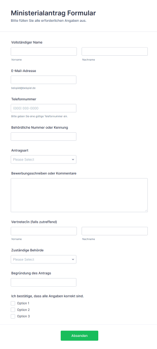 Ministerialantrag Formular
