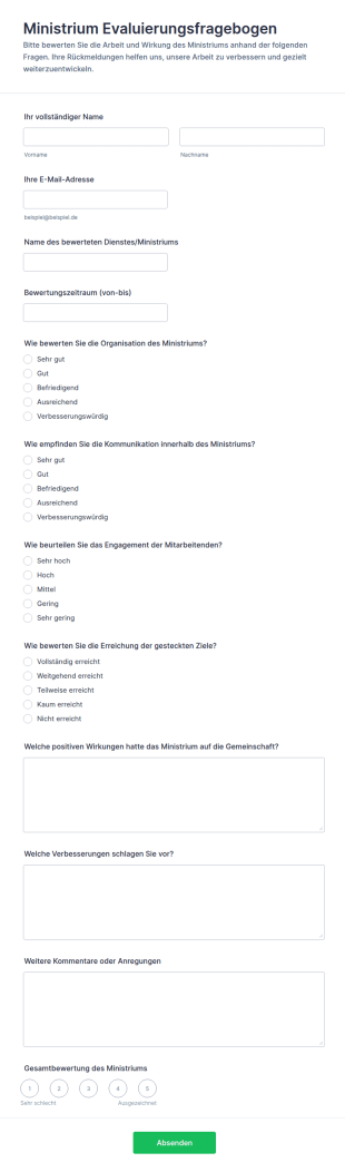 Ministrium Evaluierungsfragebogen