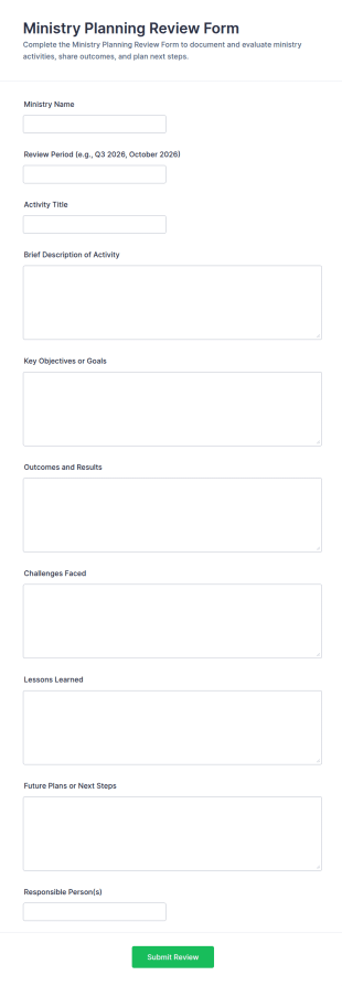 Ministry Planning Review Form Template