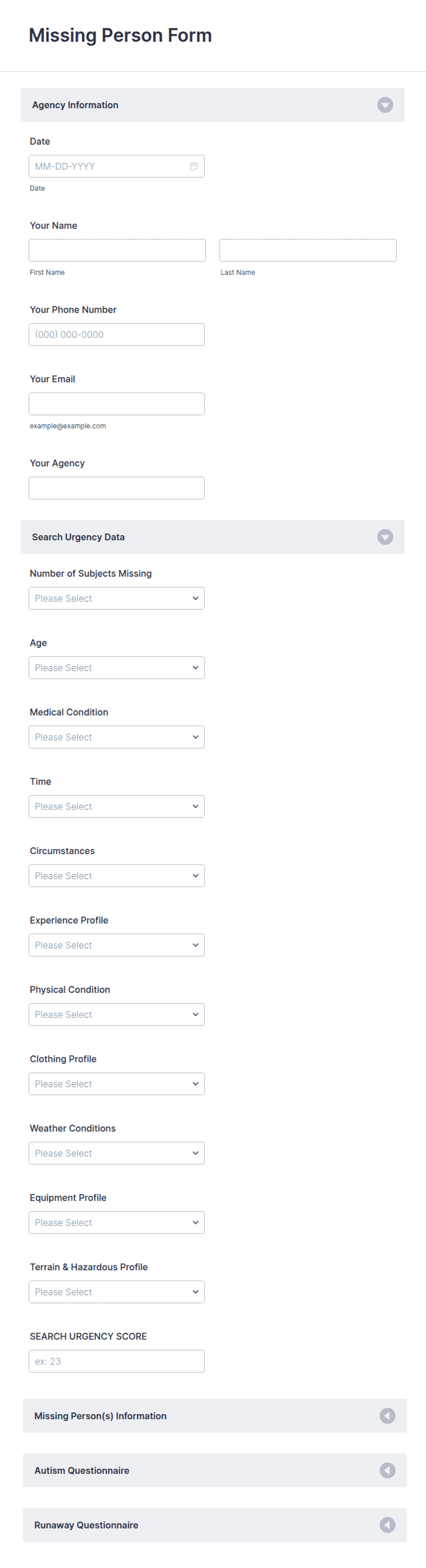 Missing Person Form Template | Jotform