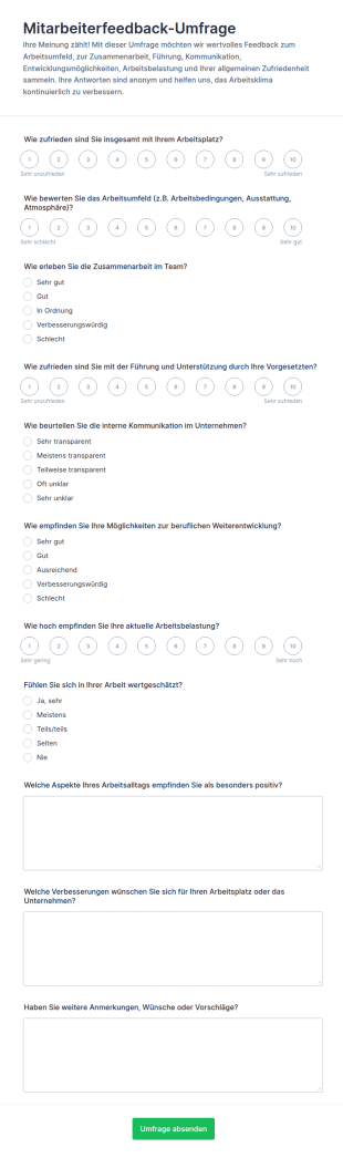 Mitarbeiter Feedback Survey