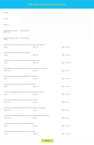 Mitarbeiter Kommunikationsumfrage Form Template