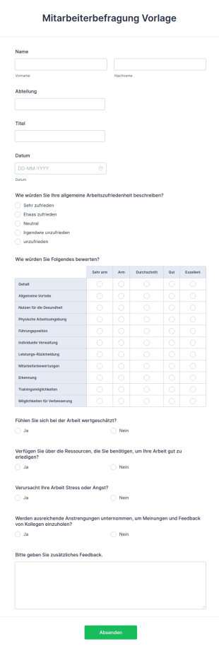 Mitarbeiterbefragung Vorlage