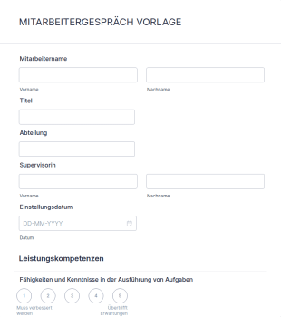 Mitarbeitergespräch Vorlage