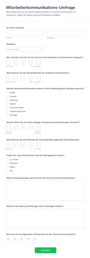 Mitarbeiterkommunikations Umfrage