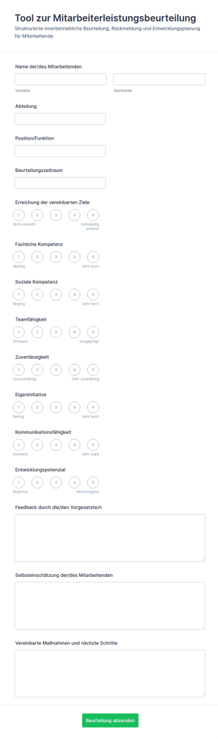 Mitarbeiterleistungsbeurteilung Survey