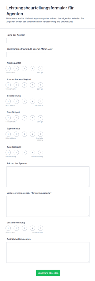 Mitarbeiterleistungsbeurteilungsbogen