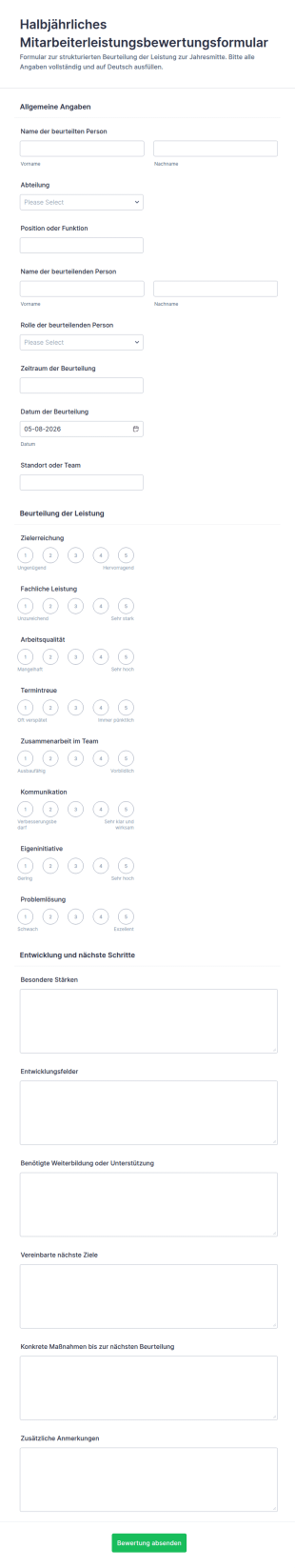 Mitarbeiterleistungsbeurteilungsumfrage