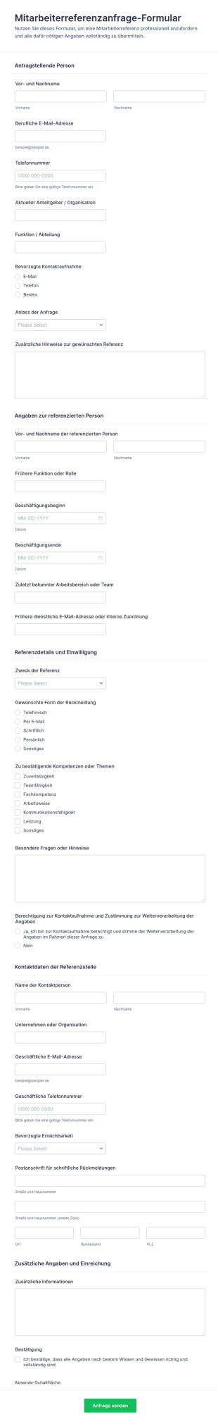 Mitarbeiterreferenzanfrage Umfrage