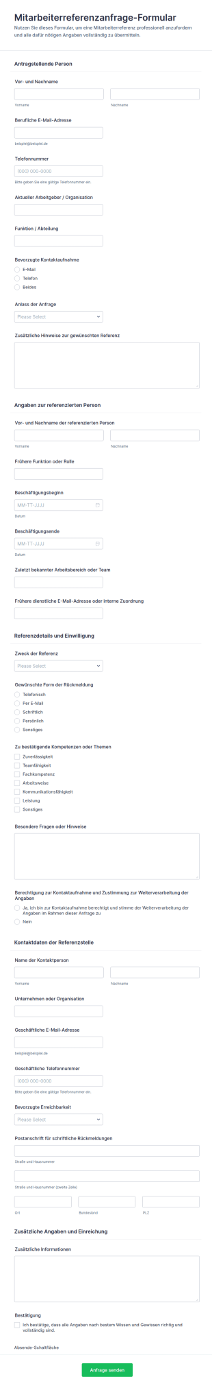 Mitarbeiterreferenzanfrage Umfrage