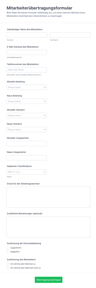 Mitarbeiterübertragungsformular