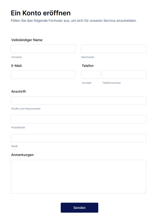 Mitgliedschaftsregistrierungsformular Form Template