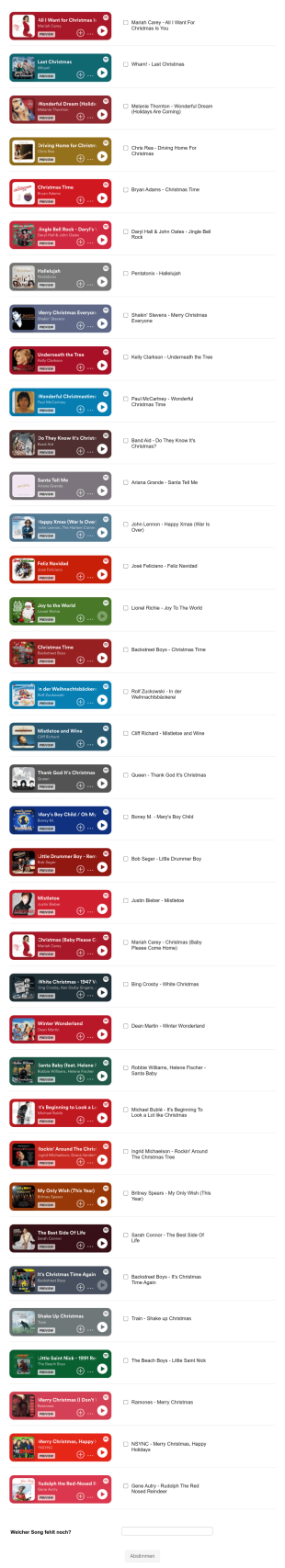 Mittweidas Lieblings Weihnachtssong Form Template