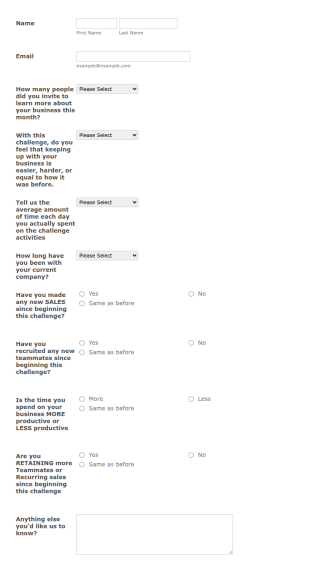 MLM 30 Day Challenge Week 2 Form Template