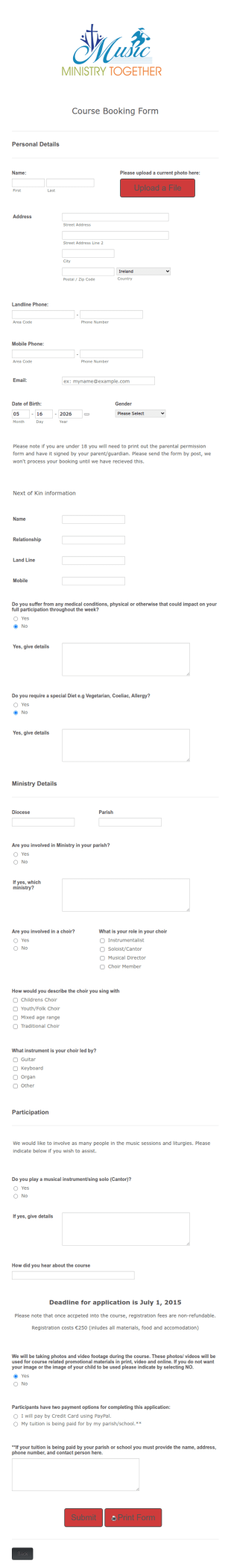 Mmt Application Form Template