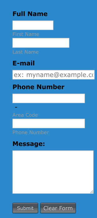 Mobile Contact Form Template