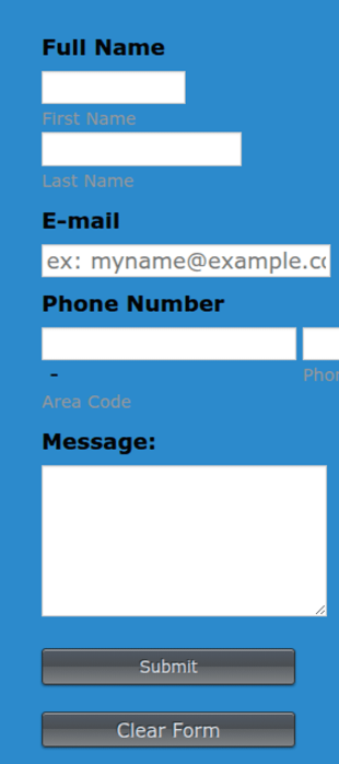 Mobile Contact Form Template