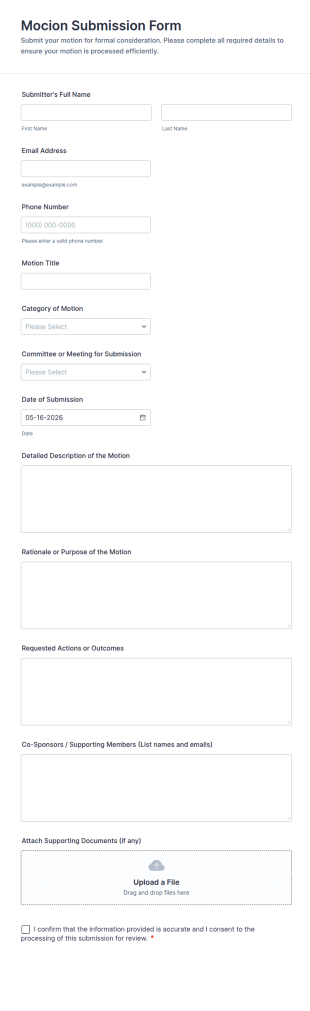Mocion Submission Form Template
