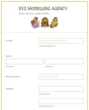 Model Application Form Template