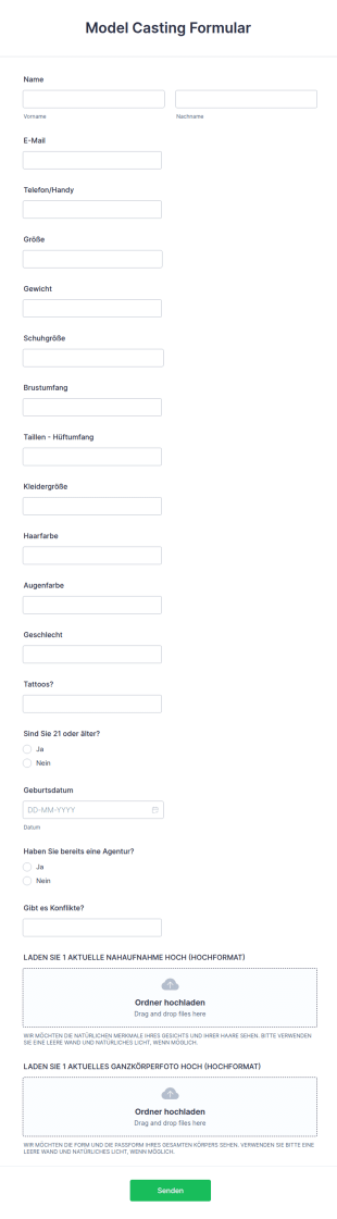 Model Casting Formular