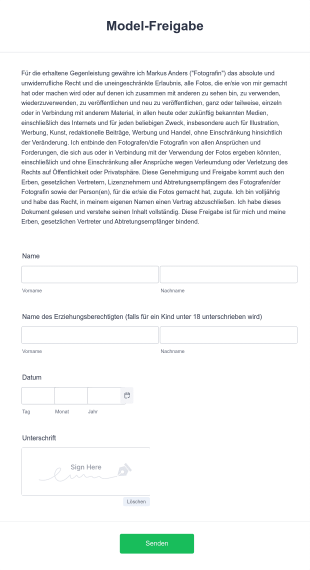 Model Freigabevereinbarung