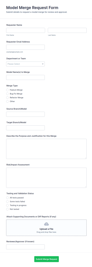 Model Merge Request Form Template