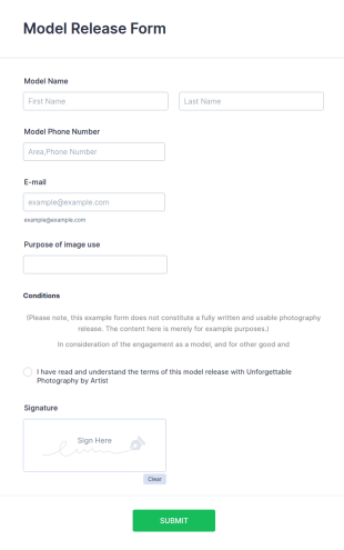 Model Release Form Template