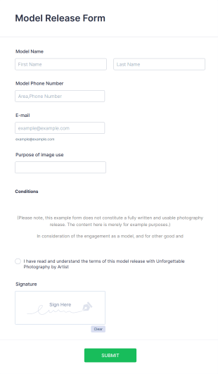 Model Release Form Template