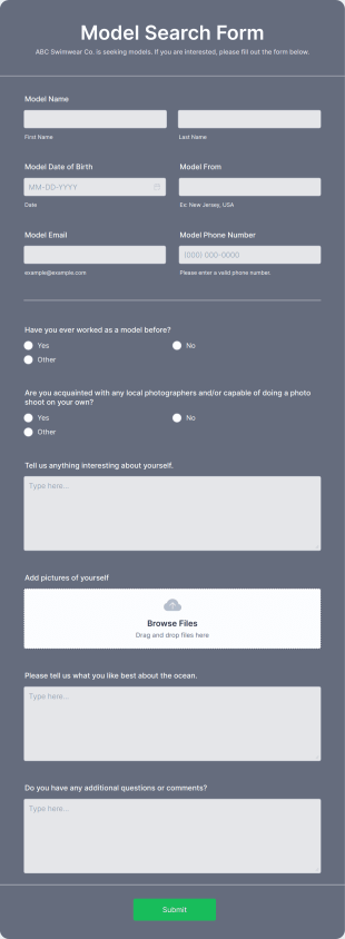 Model Search Form Template