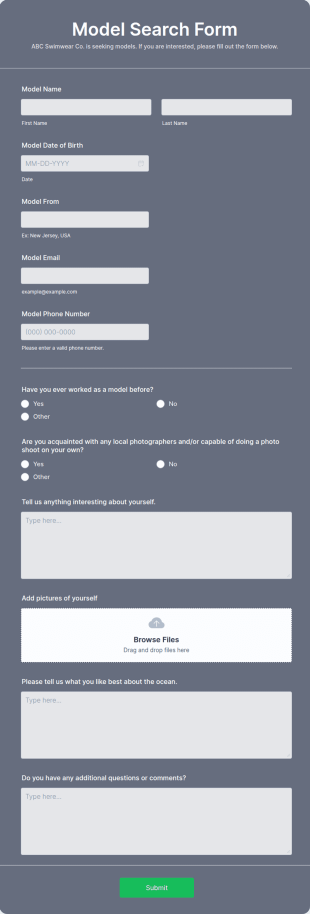 Model Search Form Template