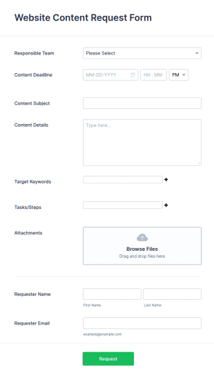 Modèle D'approbation De Demande De Contenu De Site Web