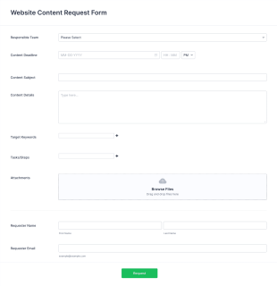 Modèle D'approbation De Demande De Contenu De Site Web
