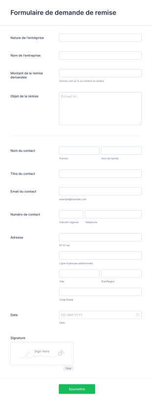 Modèle D'approbation De Demande De Réduction Form Template