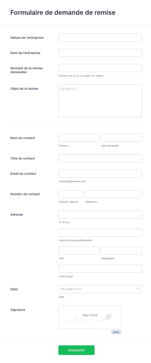 Modèle D'approbation De Demande De Réduction