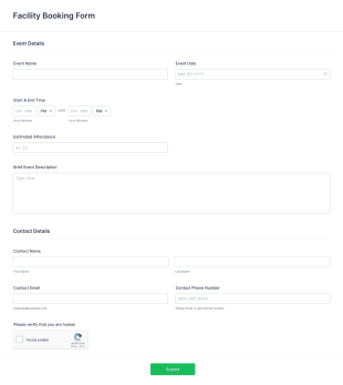 Modèle D'approbation De Réservation D'établissement Form Template