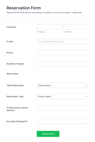 Modèle D'approbation De Réservation Form Template