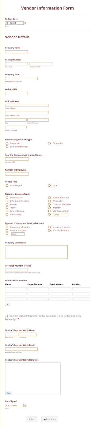 Modèle D'approbation Du Fournisseur Form Template