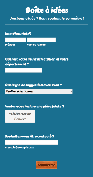 Modèle De Boîte à Idées Form Template