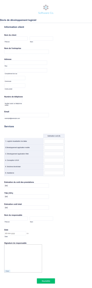 Modèle De Devis De Logiciel